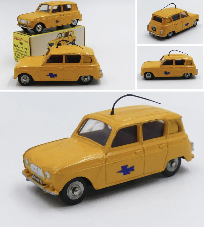 Dinky Toys Renault 4L postes chassis plastique bureau d'étude