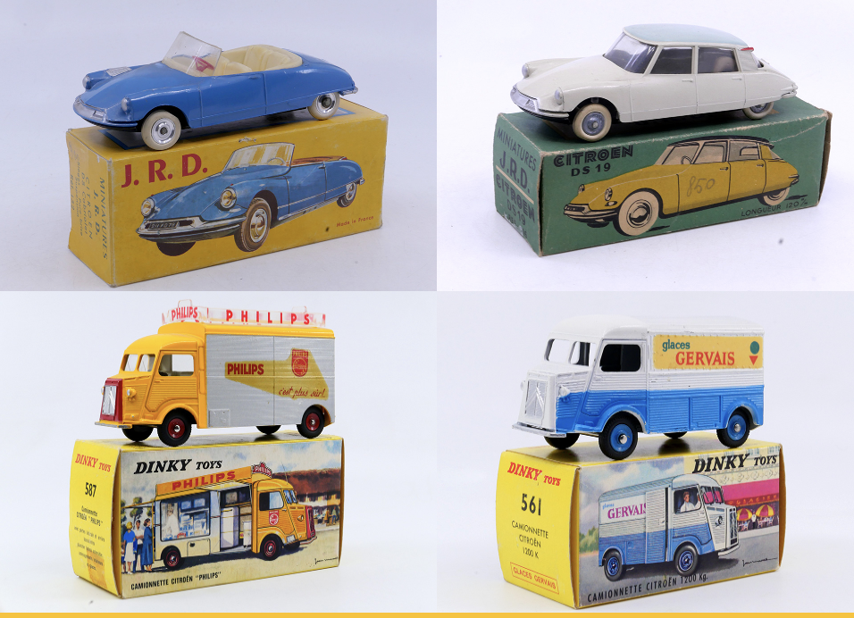 JRD Citroen DS19 Berline 116 JRD Citroen Cabriolet 152 Dinky Toys Citroen 1200kg Philips 587 Dinky Toys Citroen 1200kg gervais 561