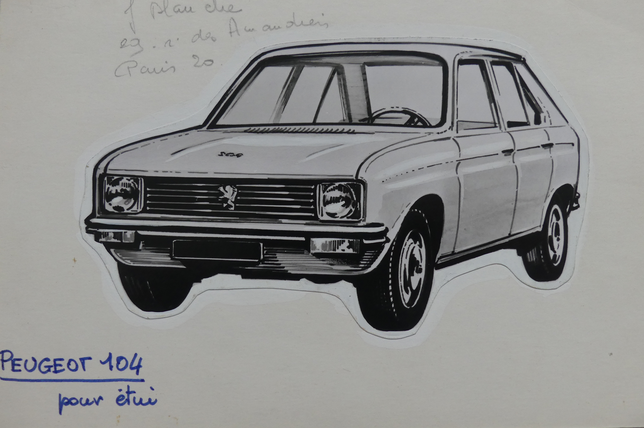 Dessins originaux de Jean Blanche Peugeot 104 Collection AutoJaune .jpeg