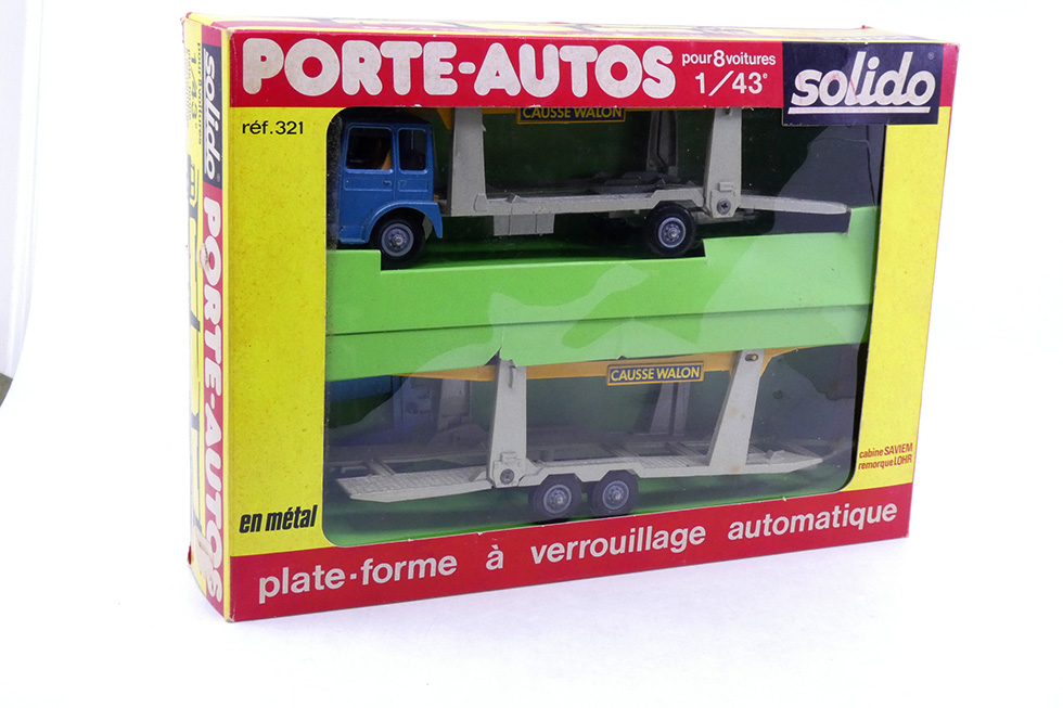 Solido - Saviem SM300 porteur semi remorque porte autos Causse Walon 321