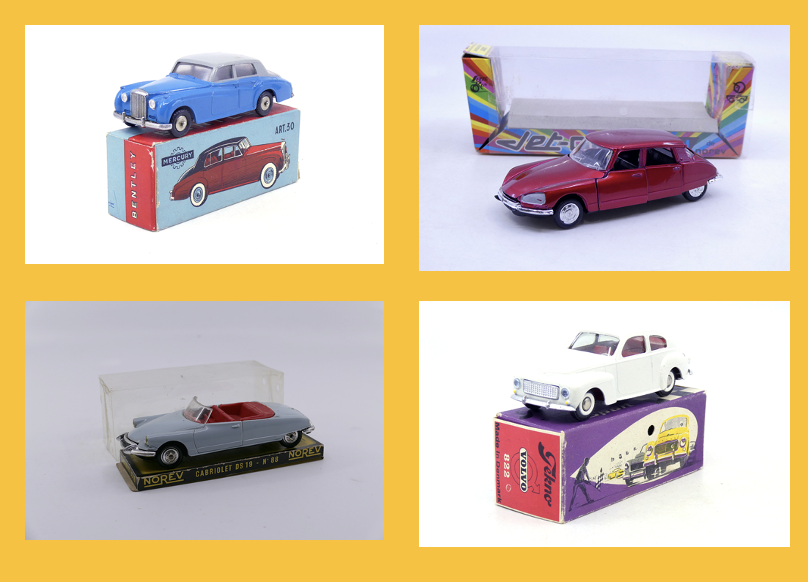 Mercury - Bentley S serie 30 - Norev - Citroën DS21 806 Norev - Citroën DS19 cabriolet 88 - Tekno - Volvo PV544 822