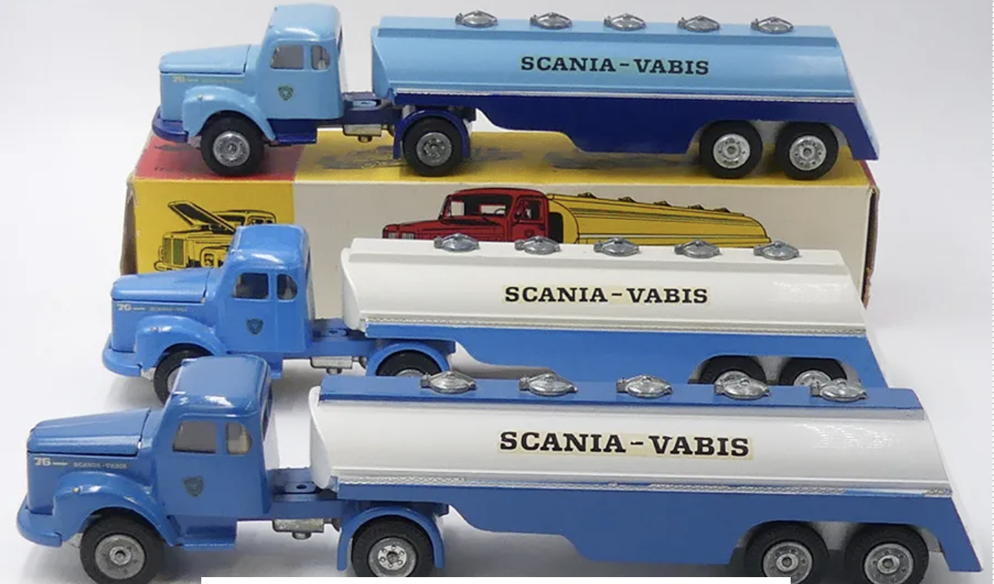 ensemble de Tekno Scania 76 Citerne Scania Vabis Collection AutoJaune extrait du blog Une Bonne Surprise