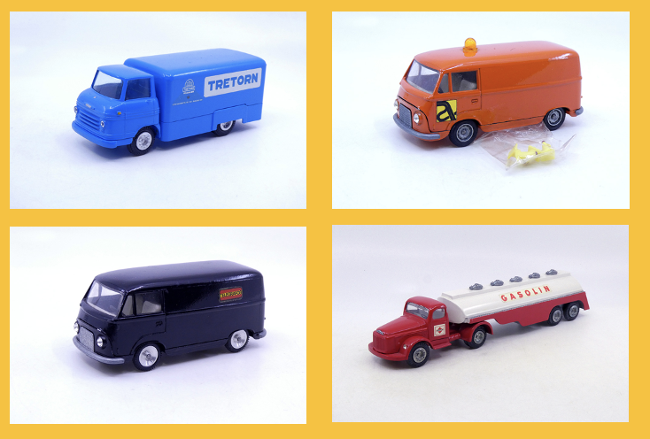 Tekno - Volvo Express fourgon Tretorn 457 - Tekno- Dalia - Ford Transit autopistas 415 - Tekno- Dalia - Ford Transit telegrafos 415 - Tekno - Volvo N88 semi citerne Gasolin 434