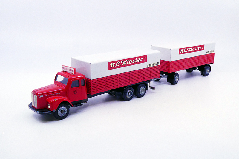 Tekno - Scania 76 ridelles bâché avec remorque N.C Kloster 450:451