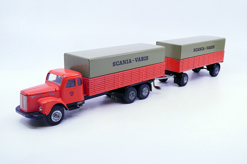 Tekno - Scania 76 ridelles bâché avec remorque Scania Vabis 450-451